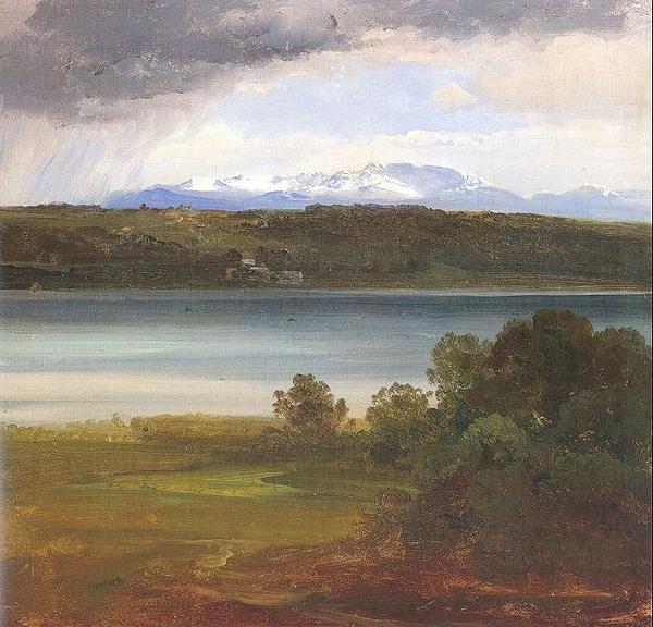 Christian Ernst Bernhard Morgenstern View across Lake Starnberg to the Benedikte oil painting picture